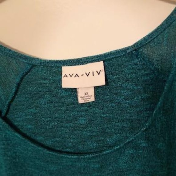 Ava Viv Light Weight Green Winter top, size 3X - Picture 5 of 8